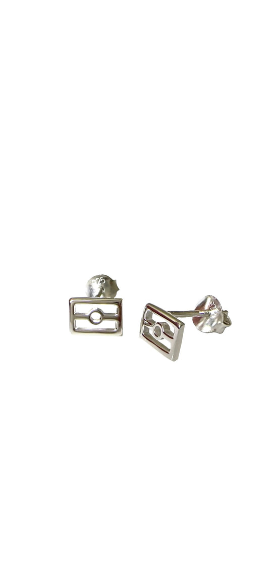 Flag Studs - Sterling Silver