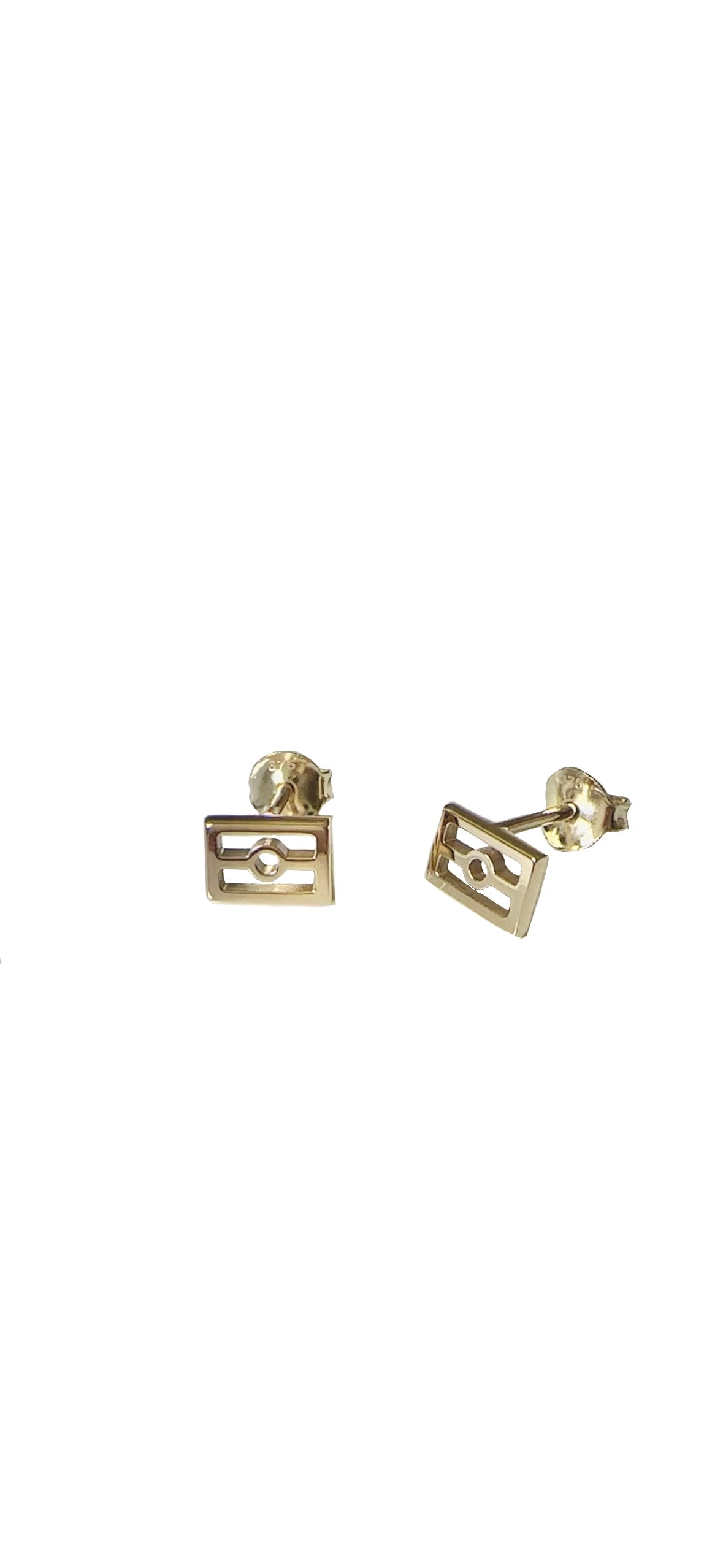 Flag Studs - 9K Yellow Gold